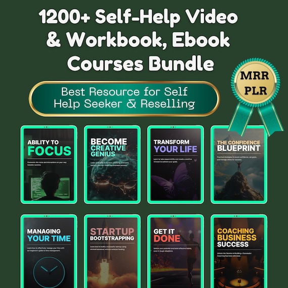 1200+ Self-Help EBook, Video Course Mega Bundle (PLR & MRR)