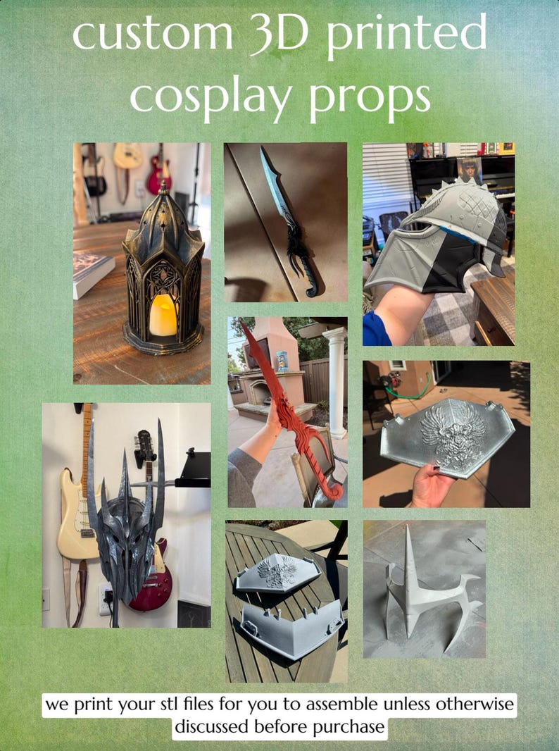 Custom 3D Printed Cosplay Props - Etsy