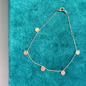 Gold Disc Chain Bracelet in Solid 14k | Dainty Coin Bracelet | Minimalist Real Gold Jewelry Gift for Her