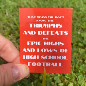 Riverdale Sticker | Silly Quotes | The Epic Highs and Lows of High School Football