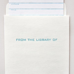 library card and pocket set - letterpress printed