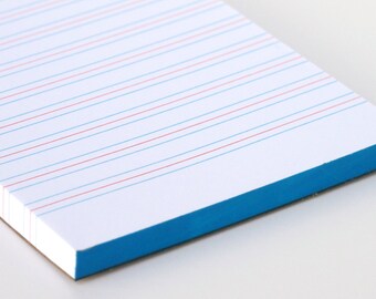 blue notepad, 3 x 5.5
