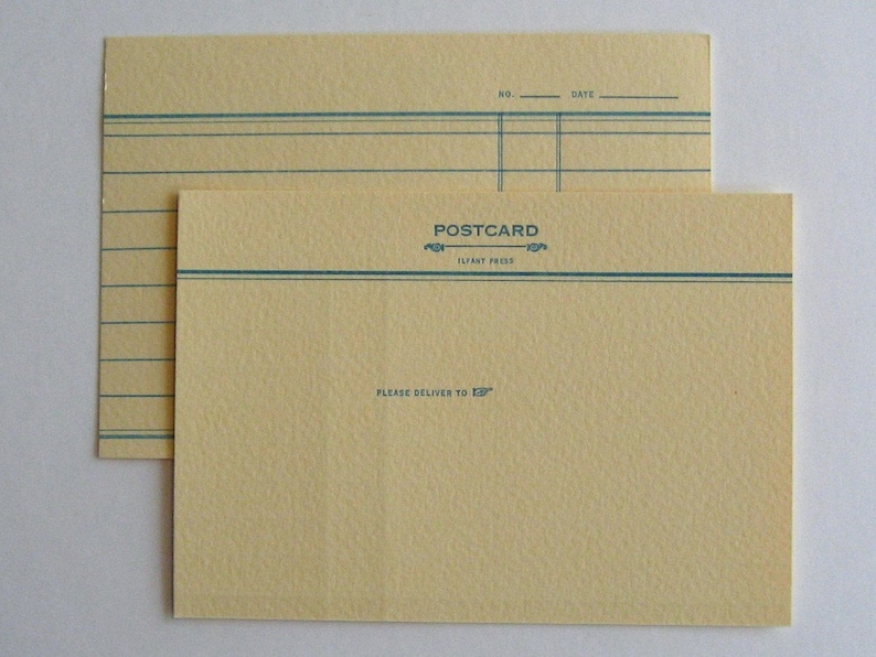 Index Card Letterpress Printed Postcard Etsy