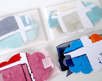 diecut ribbon inky gift tags