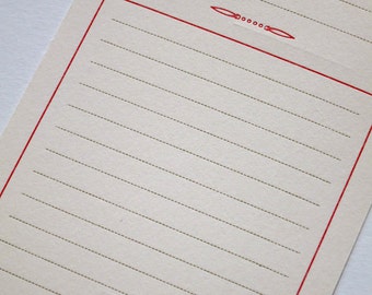 Red Note letterpress printed postcard