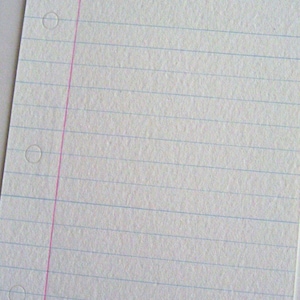 Notebook paper letterpress printed postcard