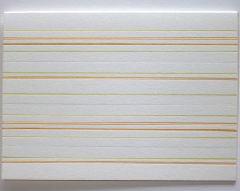 Blank Yellow Rule letterpress printed notecard