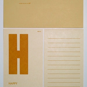 happy letterpress printed flashcard notecard image 2