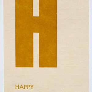 happy letterpress printed flashcard notecard image 3