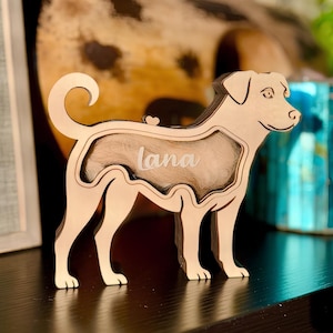 Dog Memorial Shadowbox, Pet Hair Fur Ash Keepsake Statue, Pet Urn, Pet Teeth, Dog Breed Remembrance, Dog Cat Sympathy Loss, Dog Mom Gift
