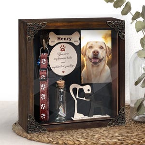 Hunde-Memorial-Andenken-Schattenbox, Verlust-Haustier-Erinnerung, Hundekatzen-Gedenkgeschenke, Haustier-Verlust-Beileidsgeschenke, Hundeliebhabergeschenk