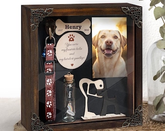 Dog Memorial Keepsake Shadow Box, Loss Pet Remembrance, Dog Cat Memorial Gifts, Pet Loss Sympathy Gifts, Dog Lover Gift