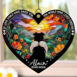 Personalized Dog Loss Sympathy Gift, Pet Memorial Suncatcher Window Hanging, Pet Memorial Gift, Loss of Dog Gift, Dog Remembrance Gift