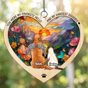 Personalized Pet Memorial Suncatcher: Dog/Cat Loss Sympathy Gift