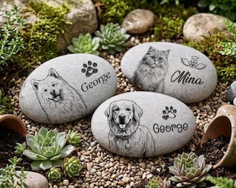 Personalized Pet Memorial Garden Stone Faithful Companion, Personalized Pet Sympathy Pebble, Gifts for Pet Memorial, Custom Pet Memorial