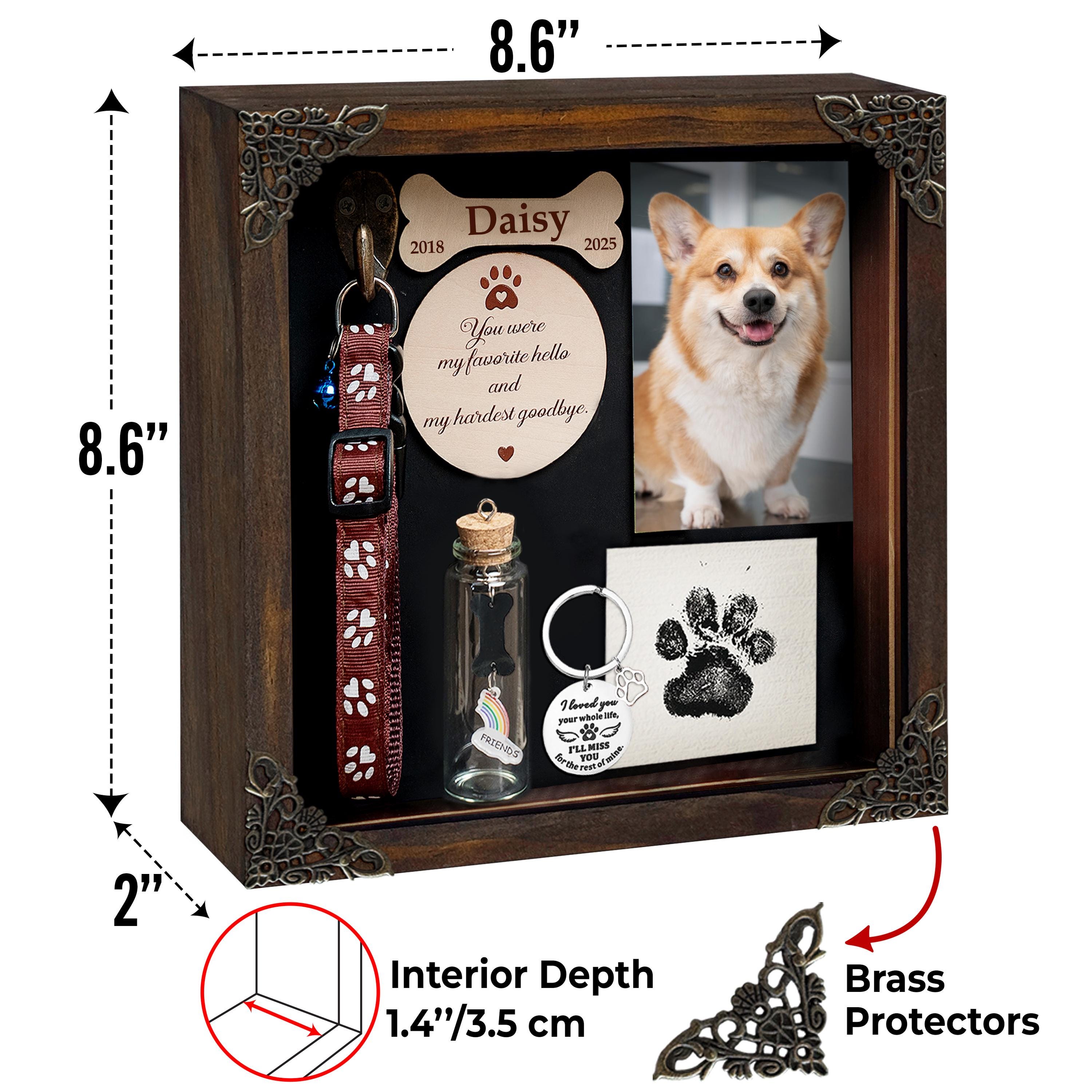 Shih Tzu Dog Memorial Shadow Box Gift, Pet Loss Sculpture Cat