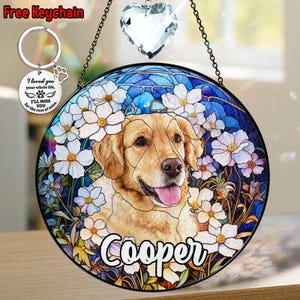 Custom Dog Memorial Stained Glass Suncatcher