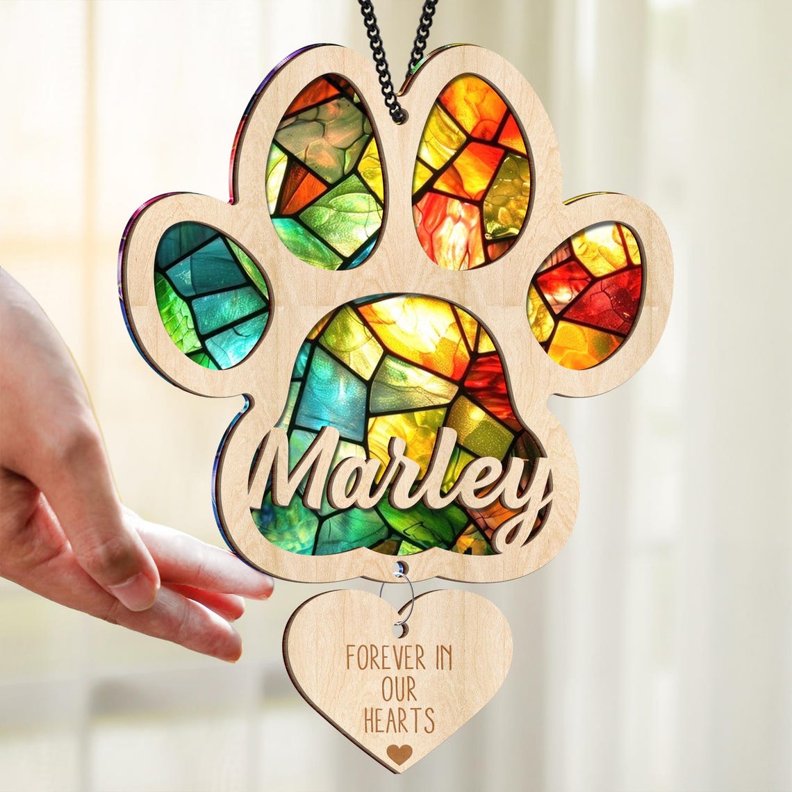 Dog Rainbow Bridge Crystal Suncatcher Pet Paw Memorial Ornament ...