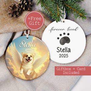 Custom Dog Angel Wings Ornament, Custom Memorial Ornament, Pet Sympathy Gift, Pet Loss Keepsake, Custom Dog Memorial, Forever In My Heart