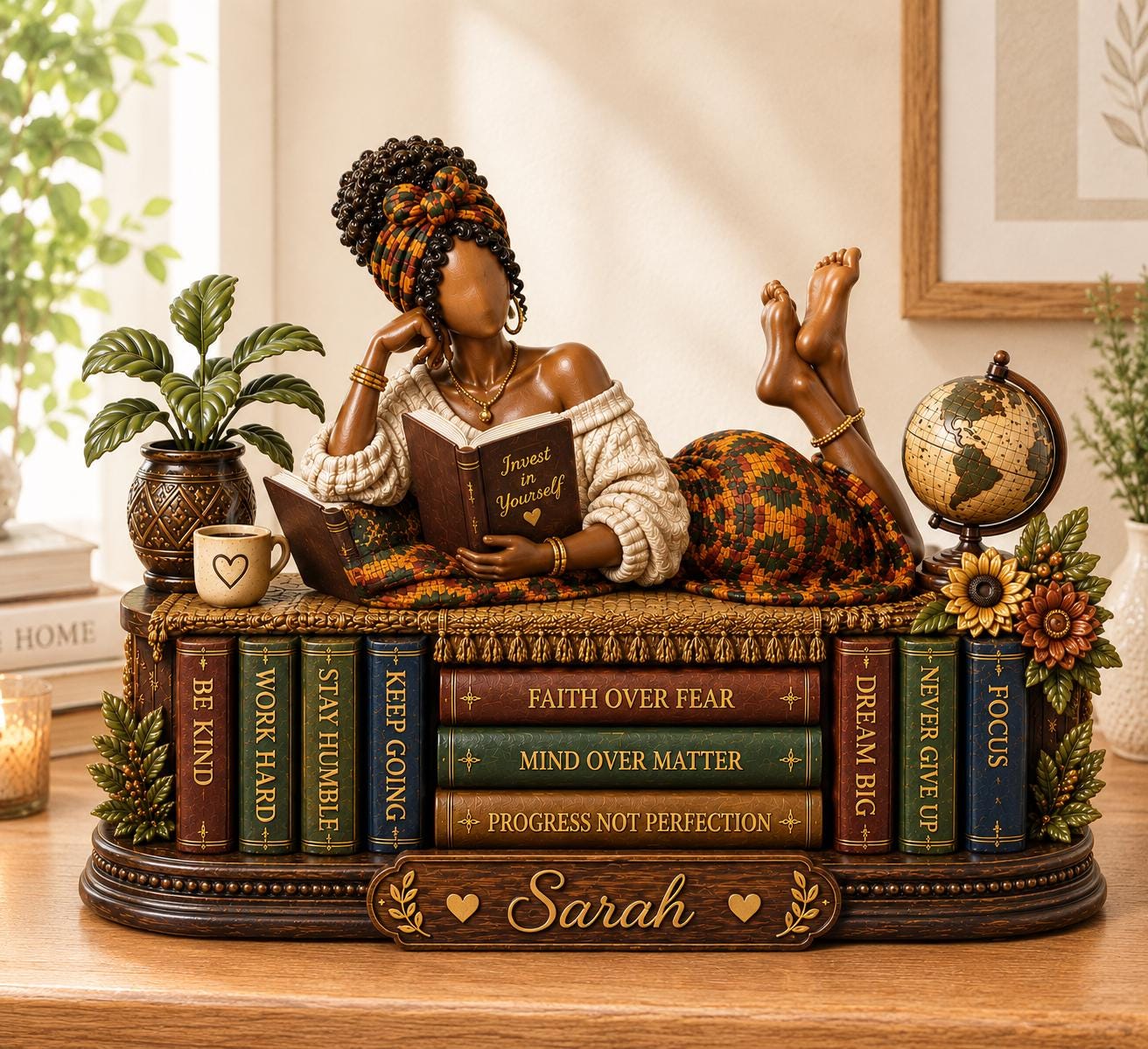 Girl Reading Book Statue Vintage - Etsy