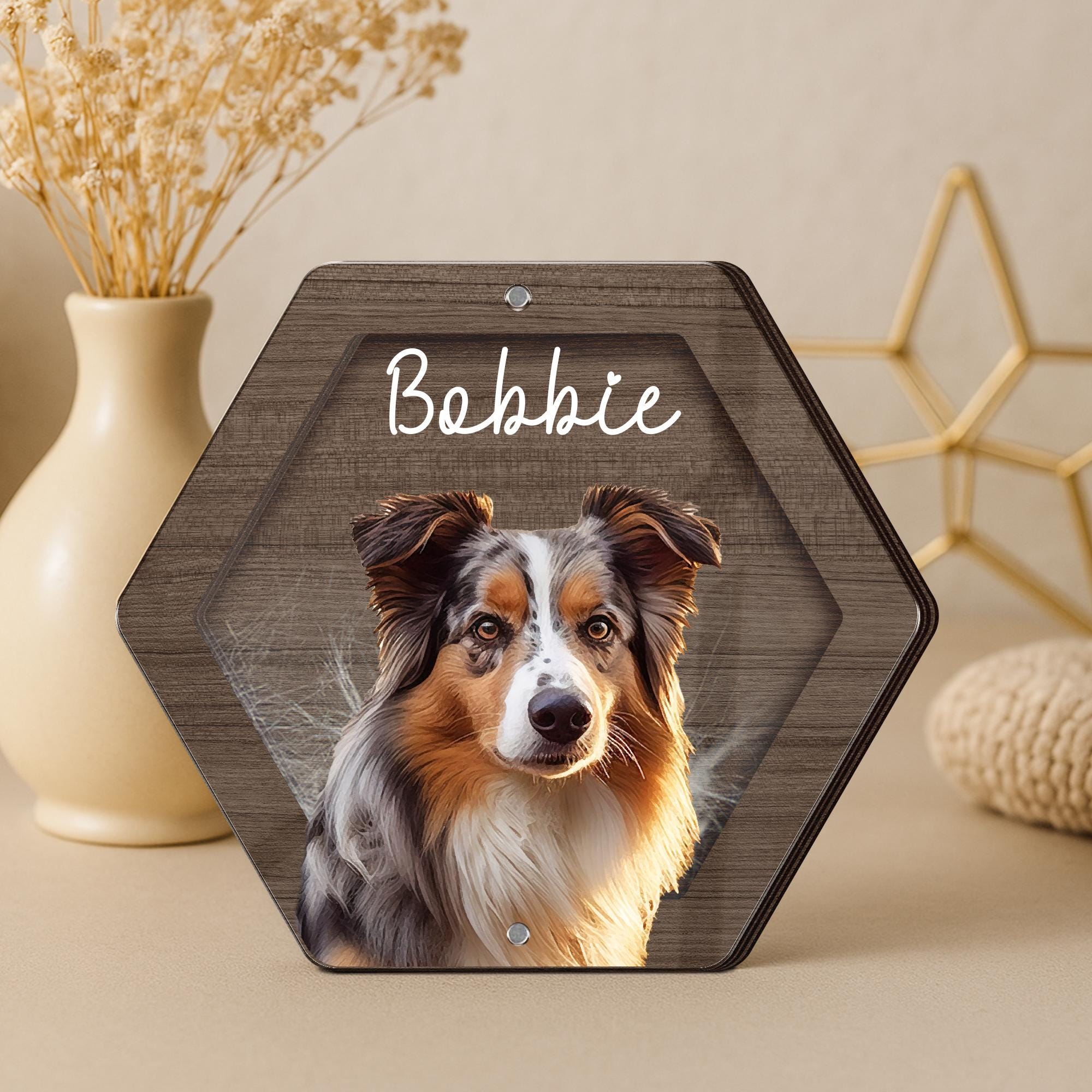 Wooden Dog Hair Memorial Box, Personalised Pet Portrait Fur Keepsake, Dog Cat Hair Teeth Tooth Urn Memorial, Cat Memorial