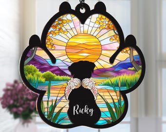 Regalo personalizado de condolencias por la pérdida de un perro, atrapasol conmemorativo personalizado para perros, regalo conmemorativo para mascotas, regalo por la pérdida de un perro, regalo en memoria de un perro
