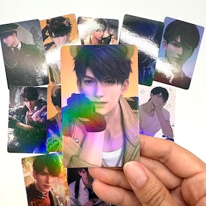 Conjunto com 50 cartas de laser Caleb! Amor e Espaço Profundo Xavier Rafayel Zayne Sylus Otome gamer presente C383