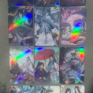Mo dao zu shi 55 peças cartões laser lomo mdzs wei wuxian lan wangji hd photocard fãs coleção presente c136