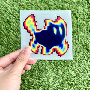 Sticker chat choqué, Sticker voiture meme chat choqué, Sticker voiture chat drôle, Sticker chat imagerie thermique, Sticker dessin animé, Sticker voiture de haute qualité