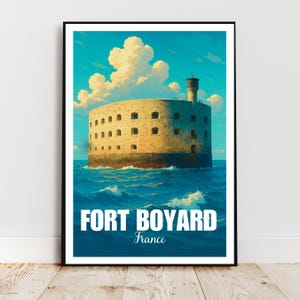 Travel wall art - Fort Boyard, Charente-Maritime, France, Europe, monument, Atlantic - modern art, poster, gift, print
