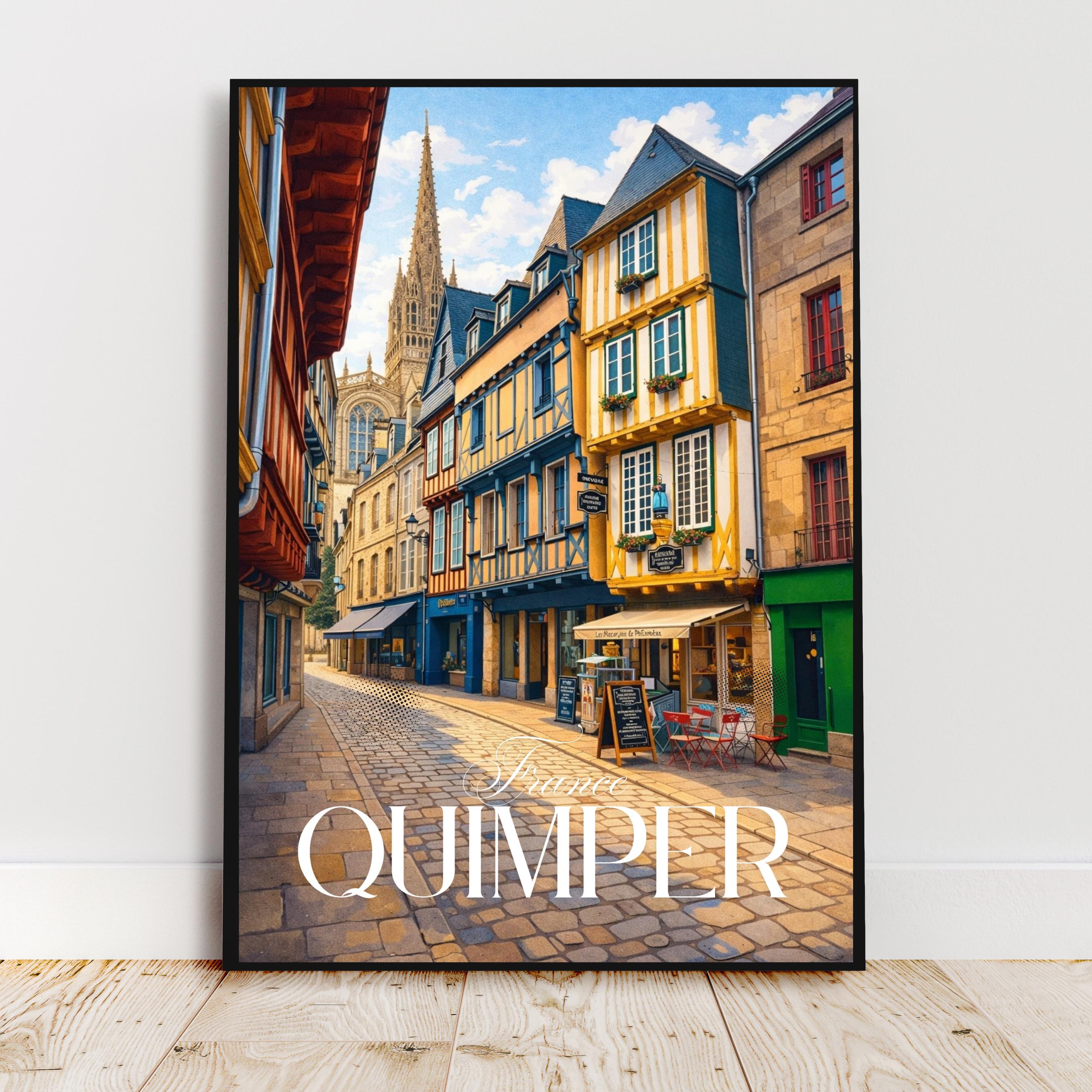 Tirage Citrate Vintage Du Finistère, Quimper - Environ 1905, Format 9x9 Cm