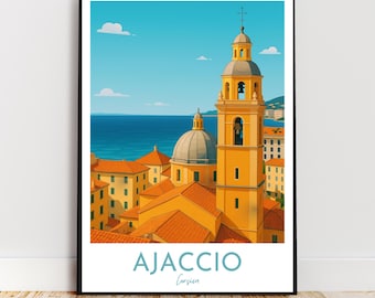 Travel wall art - Ajaccio, Corsica, France, Europe, Mediterranean - modern art, poster, gift, print