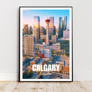 Poster da parete di viaggio - Calgary, Alberta, Canada, America, skyline - arte moderna, poster, regalo, stampa