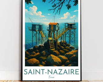 Travel wall poster - Saint-Nazaire, Pays de la Loire, France, Europe, fisheries - modern art, poster, gift, print