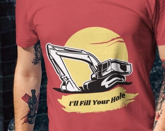 Ich werde Sie Loch lustige Bagger Heavy Cotton Tee füllen