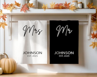 Personalized Mr. & Mrs. Hand Towel: Honeymoon Gift
