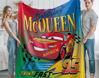 Personalized Disney Cars Blanket, Lightning McQueen Tow Mater Blanket