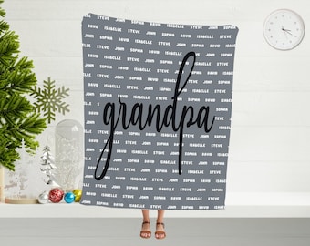 Personalized Grandpa Blanket: Custom Name Minky or Sherpa