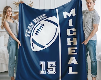 Personalized Football Team Blanket: Custom Name Sports Blanket