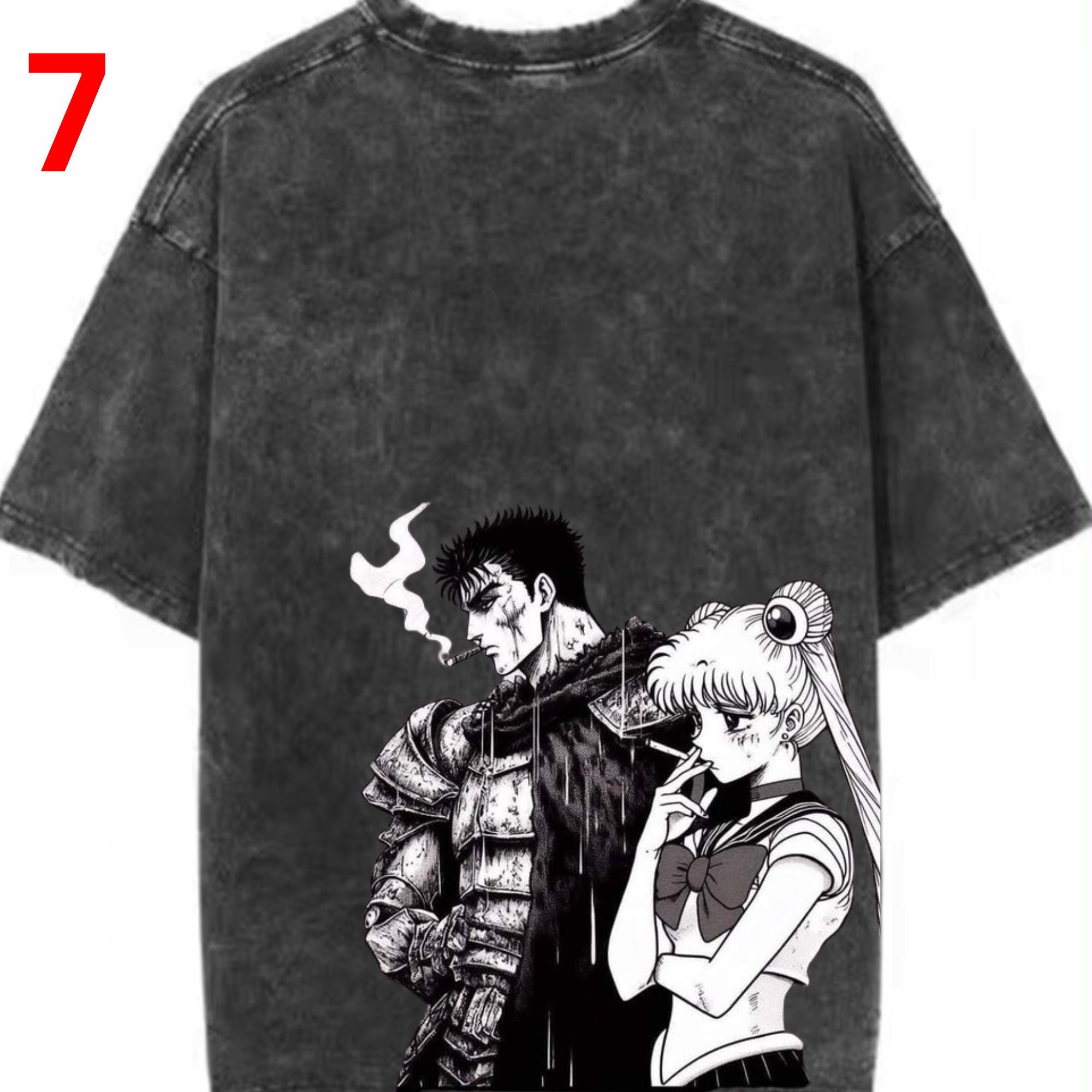 Berserk Washed Shirt - Anime Manga T Shirt , Guts , Griffith