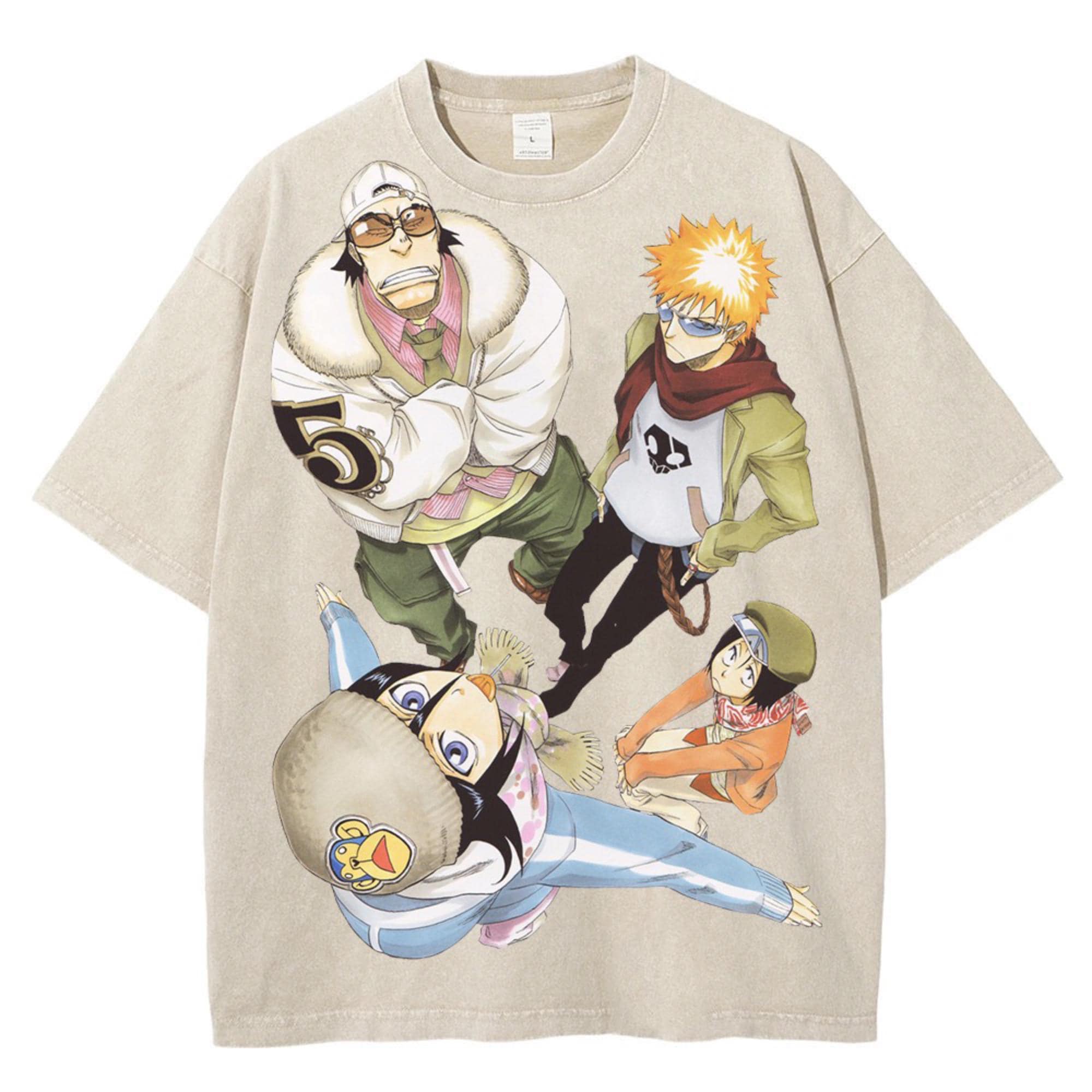 Anime Bleach Funny Cute Shirt - Oversized Anime Vintage Washed shirt , Ichigo , Rukia , Gift for her , gift for him , gift for anime fan.