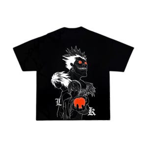 Schweres übergroßes Acid-Washed Unisex Anime T-Shirt | Y2k Street-wear, Ryuk, leicht, Gym-Shirt.