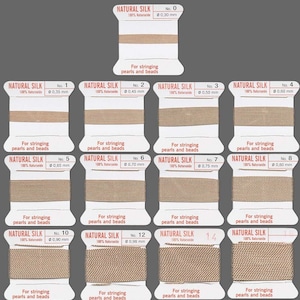 Beige Griffin Silk Beading Cord Knotting Jewelry String Bead Thread Needle Choose Size