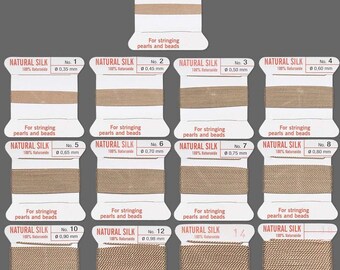 Beige Griffin Silk Beading Cord Knotting Jewelry String Bead Thread Needle Choose Size