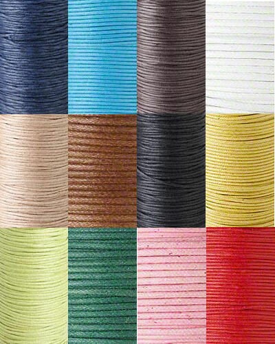 0.5mm Waxed Cotton Cord Jewelry Beading Macrame Knotting String Cordi…