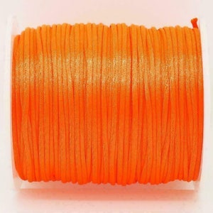 1mm Orange Glow Bugtail Satin Nylon Cord Shamballa Jewelry Macrame Kumihimo Cording