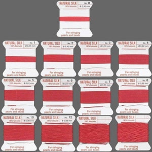 Red Griffin Silk Beading Cord Knotting Jewelry String Bead Thread Needle Choose Size