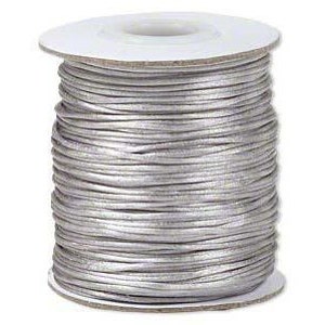 1mm Silver Grey Bugtail Satin Cord Rattail Nylon Shamballa Jewelry Macrame Kumihimo Cording