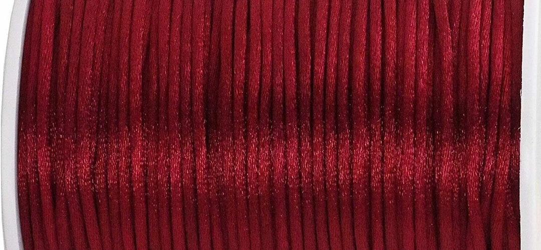 1mm Dark Red Bugtail Satin Cord Rattail Nylon Shamballa Jewelry Macrame ...