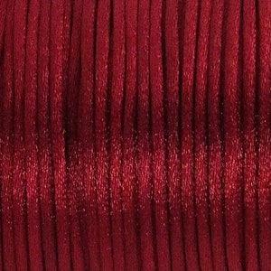 1mm Dark Red Bugtail Satin Cord Rattail Nylon Shamballa Jewelry Macrame Kumihimo Cording